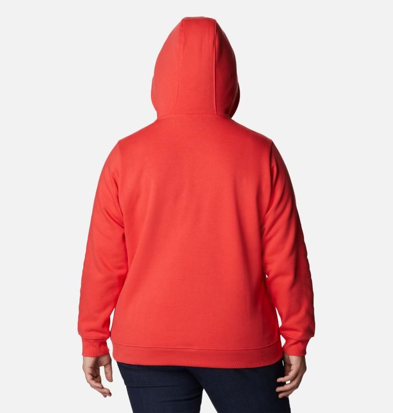 Women's Columbia Logo Hoodie Red | Plus Size CA-N38C4